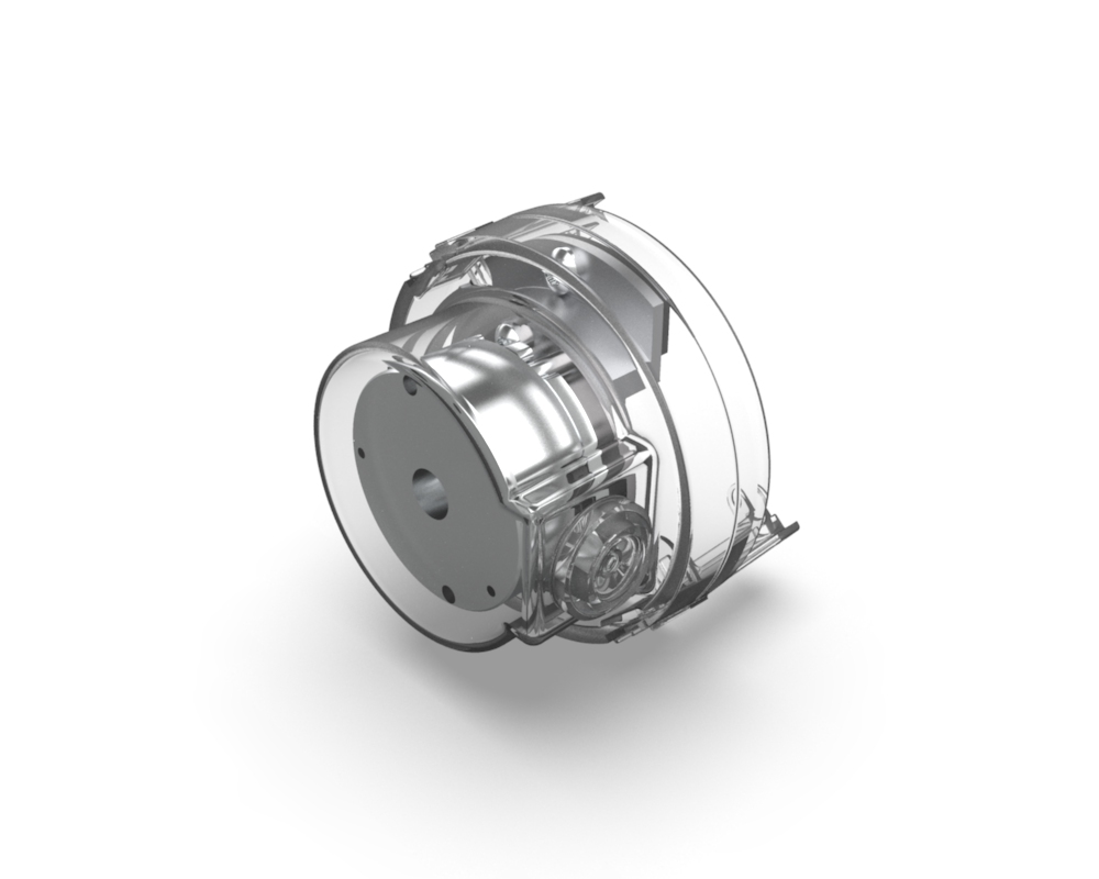3D render of a clear Parvalux BRx90 brake kit